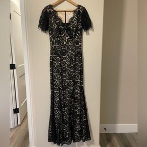 Long Formal lace black dress size 6